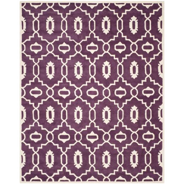 SAFAVIEH Chatham Purple/Ivory 8 ft. x 10 ft. Area Rug