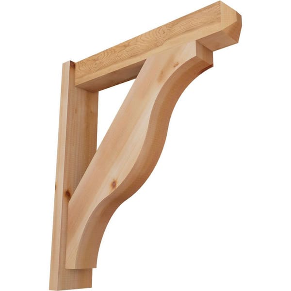 Ekena Millwork 6 in. x 30 in. x 26 in. Western Red Cedar Fuston Craftsman Smooth Outlooker