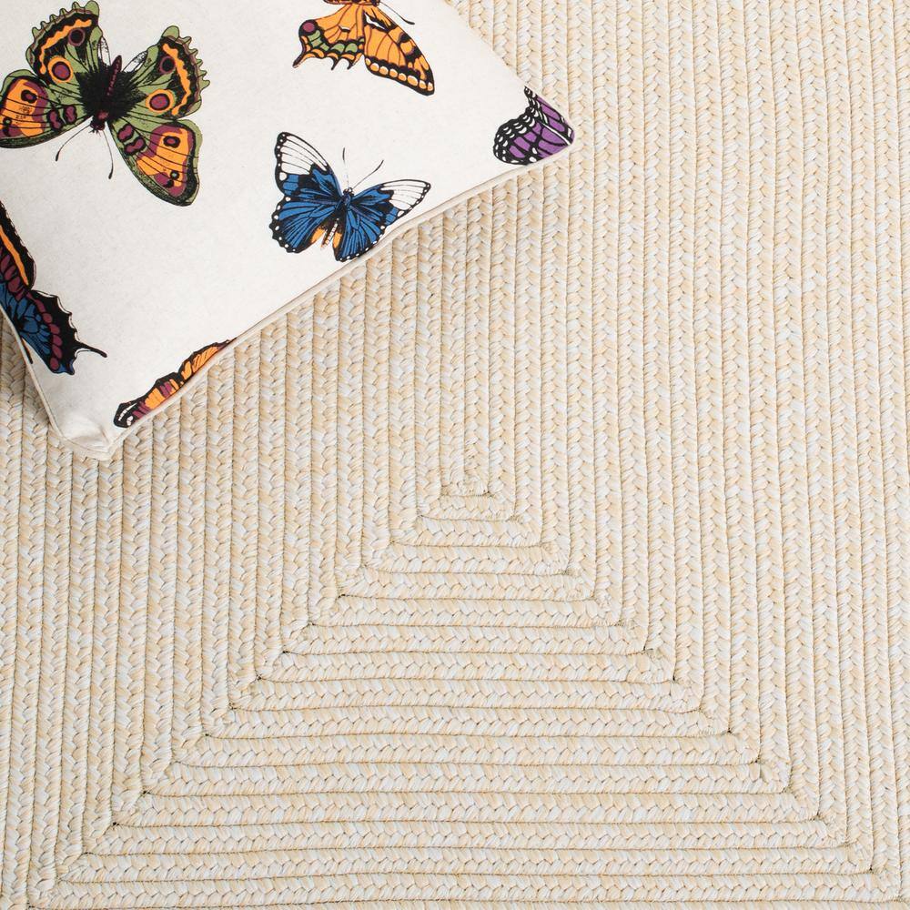 Beige Wool 5' Round Handmade Braided Area Rug