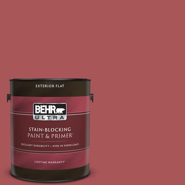 BEHR ULTRA 1 gal. #M150-6 Lingonberry Punch Flat Exterior Paint & Primer