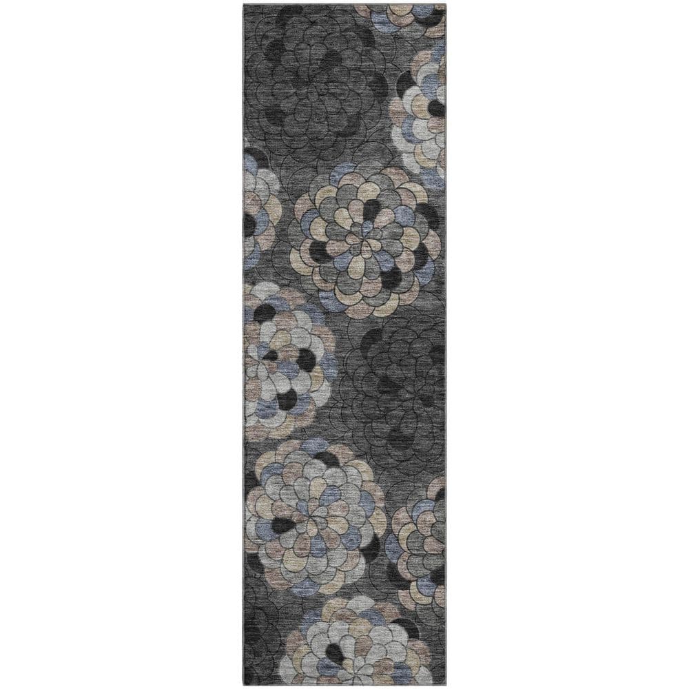 Mayfield Premium Machine Washable Abstract AMF2466 Black 2 ft. x 7 ft. Runner Rug price history on PriceWatchPro