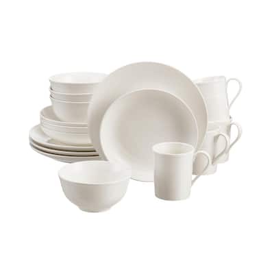 Kempton 16-Piece White Stoneware Dinnerware Set (Service for 4)
