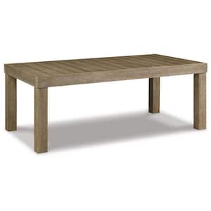 48 in. Brown Rectangle Wood Coffee Table with Block Legs