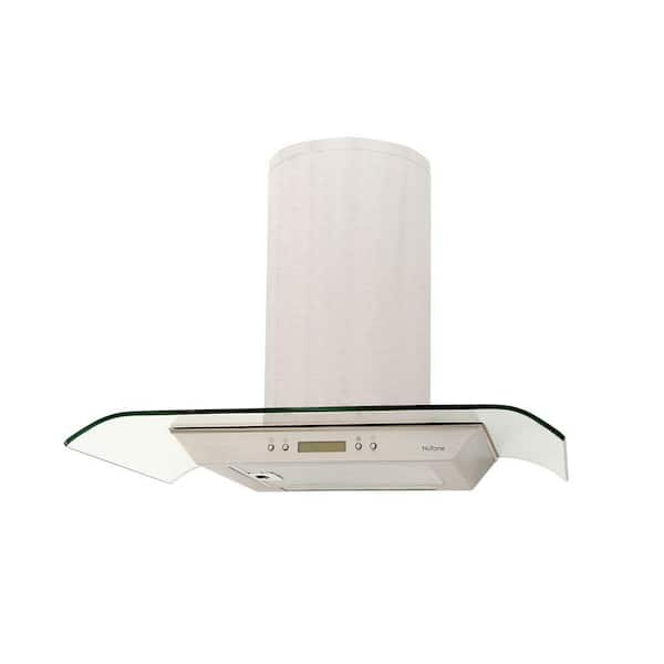 Broan-NuTone NS54000 29.5 in. Glass Canopy Style Convertible Wall Mount Range Hood with Light in Stainless Steel