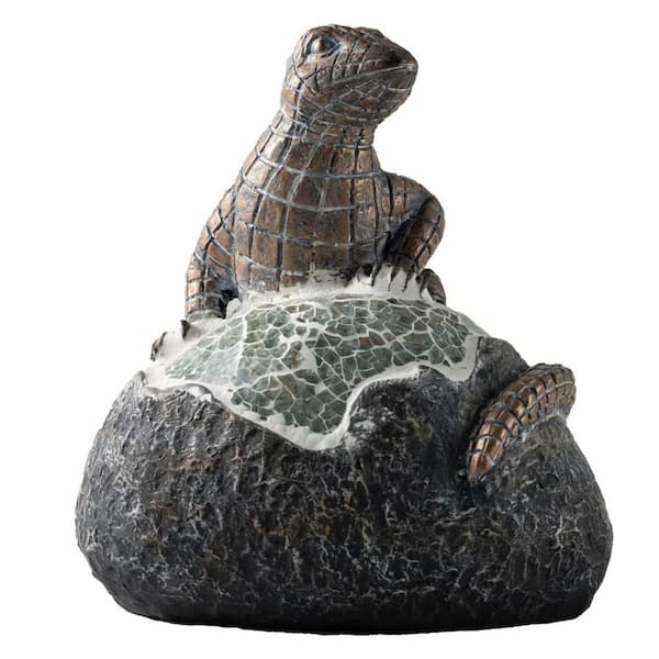 Resin Lizard Outdoor Garden Statues with Solar Light L0CRDLXNS5