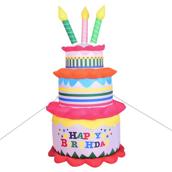 Buy 6ft Happy Birthday Cake Light Up Inflatable | XS Stock – XS-Stock.co.uk
