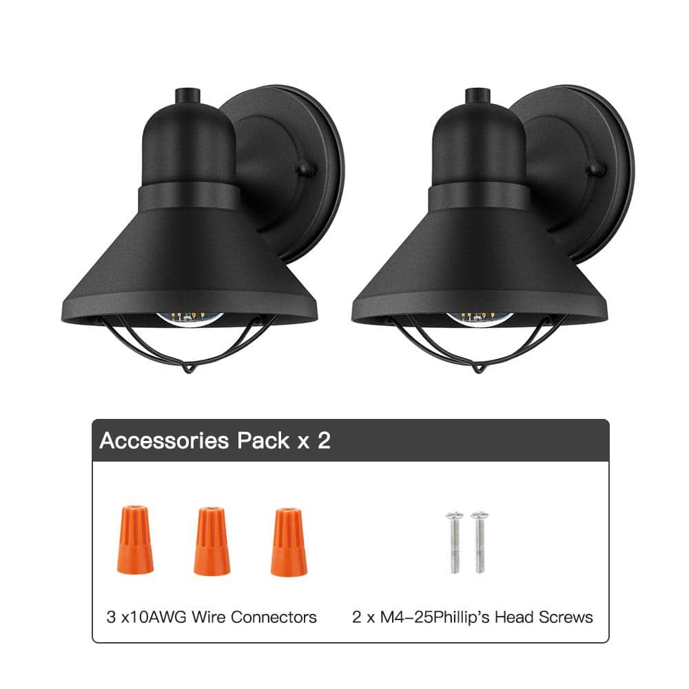 Matte Black Traditional Bell Outdoor Wall Sconce