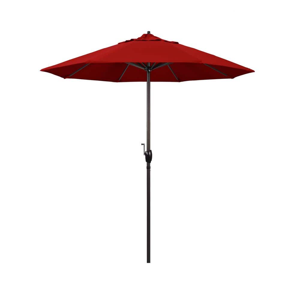 7.5 Ft Jockey Red Aluminum Patio Umbrella with Auto Tilt