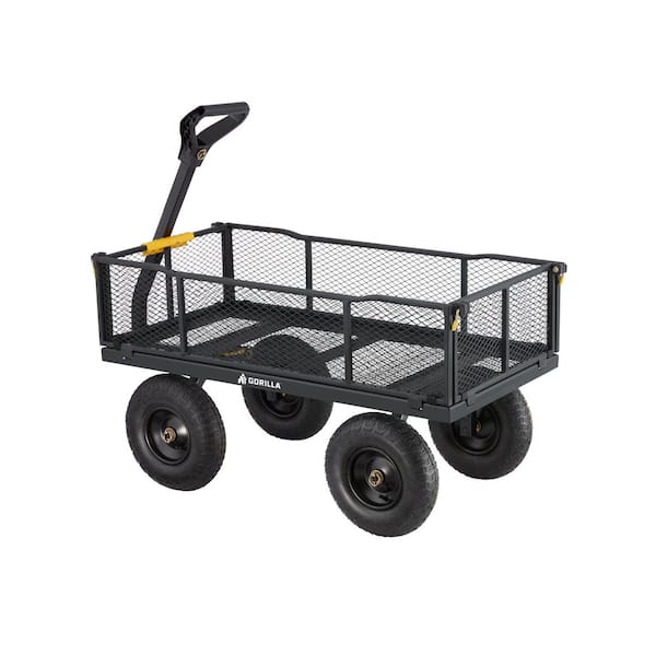GroundWork 6 cu. ft. 1,000 lb. Capacity Steel Garden Cart at