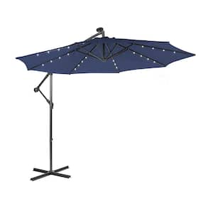 10 ft. Outdoor Patio Cantilever Umbrella with Crank System, Navy