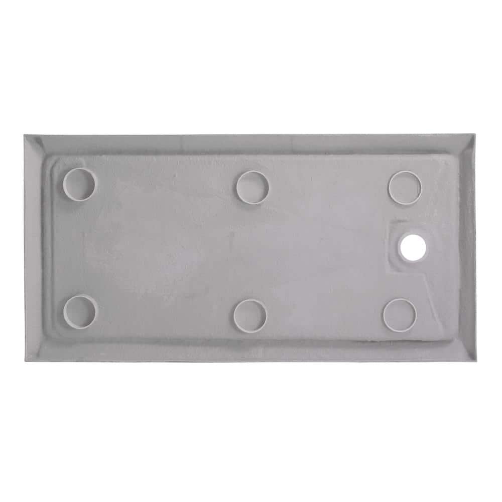 60'' White Acrylic Rectangular Shower Base with Right Drain