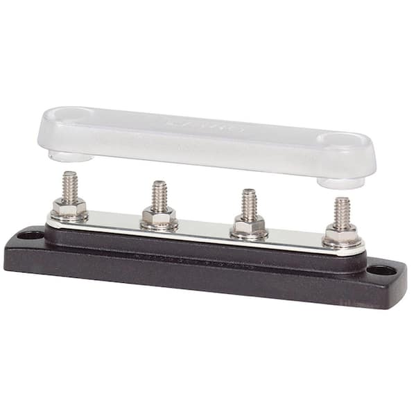 Blue Sea Systems Busbar 4 x 1/4 Stud Common Bus With cover