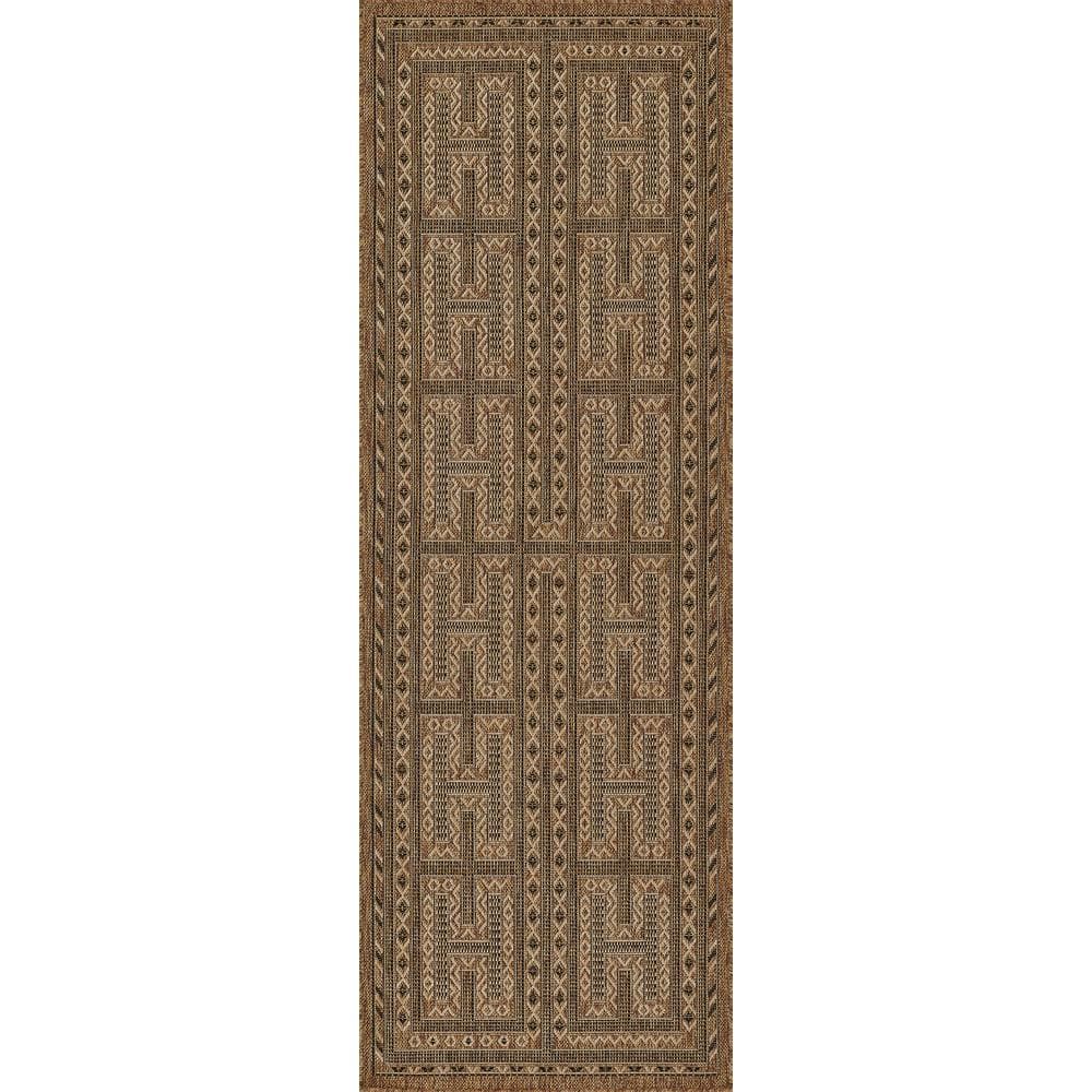 Hampton Blue and Natural Synthetic Indoor/Outdoor Rug Runner