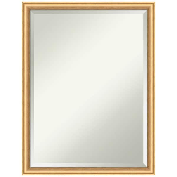 Amanti Art Salon Scoop Gold 20 in. x 26 in. Beveled Casual Rectangle Wood Framed Wall Mirror in Gold