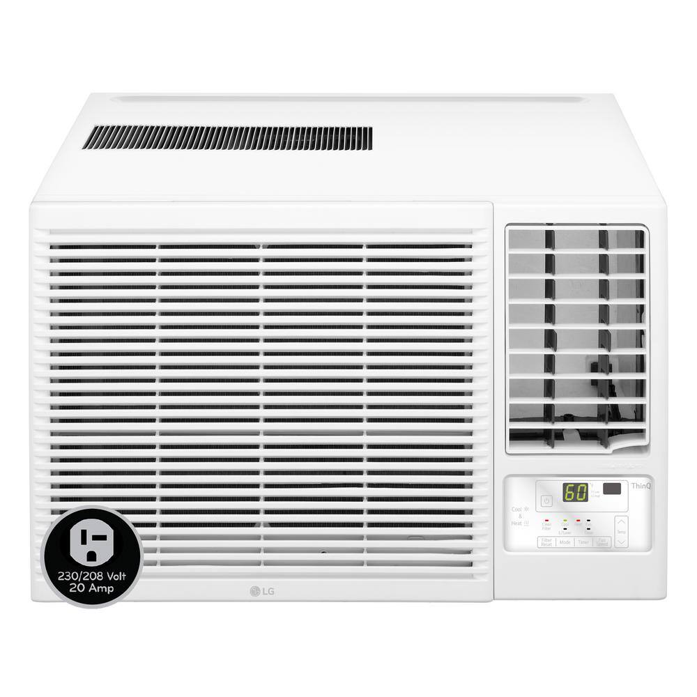 White 12000 BTU Window Air Conditioner with Heater and Remote