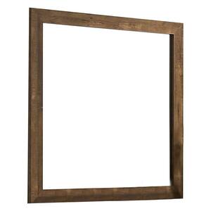 39.63 in. x 39.63 in. Modern Square Wooden Framed Walnut Decorative Mirror