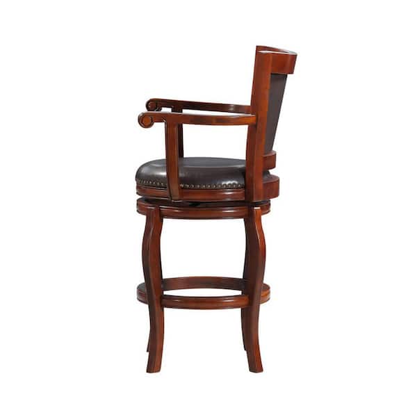 Jones 29 in.Cherry and Brown Swivel Barstool