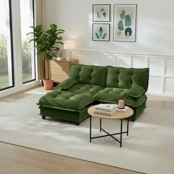 Homy Casa PREM Oversize Modular 77 in.L-Shaped Chenille Sectional