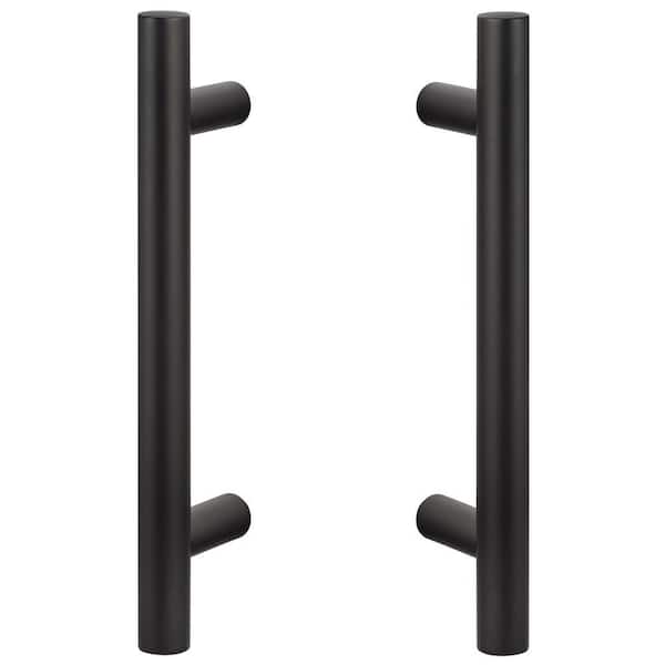 12in Flat Black Sliding Door Modern Double-Sided Ladder Barn Door Handle