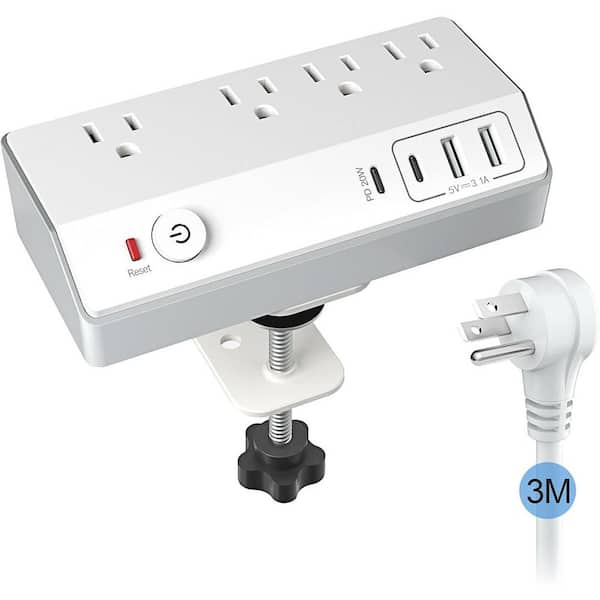 Desk Clamp Power Strip with USB C, JXGUCAT PD 20-Watt Fast Charging Power Station, Removable Desk Clamp