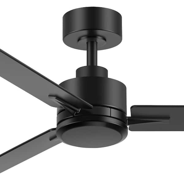 48 in. Indoor/Covered Outdoor Black Standard Downrod Ceiling Fan for Bedroom or Living Room with Remote Control
