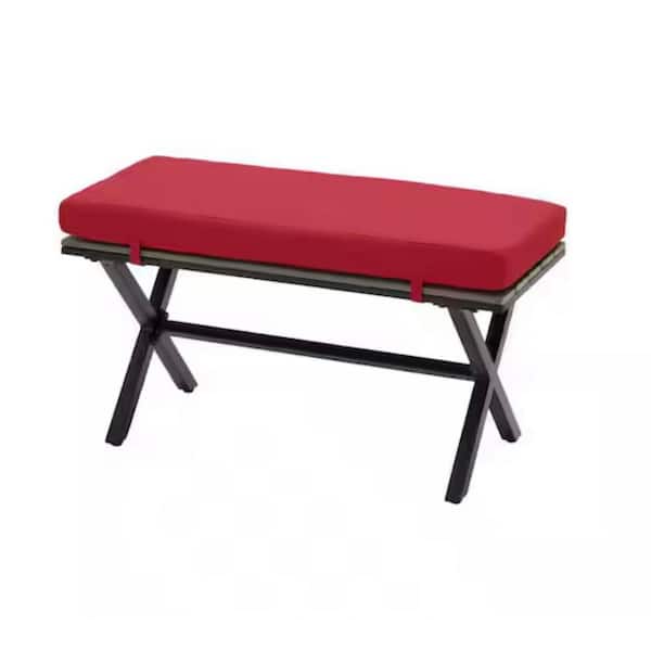 Hampton Bay 46 in. W x 18 in. D CushionGuard Universal Outdoor Bench Cushion in Chili