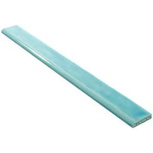 Nantucket Turquoise 2 in. x 20 in. Polished Ceramic Bullnose Tile