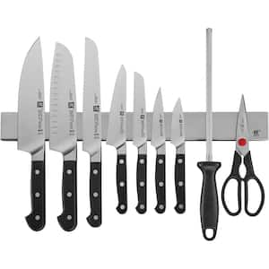 Pro Stainless Steel 10-pc Set with 17.5-inch stainless magnetic knife bar