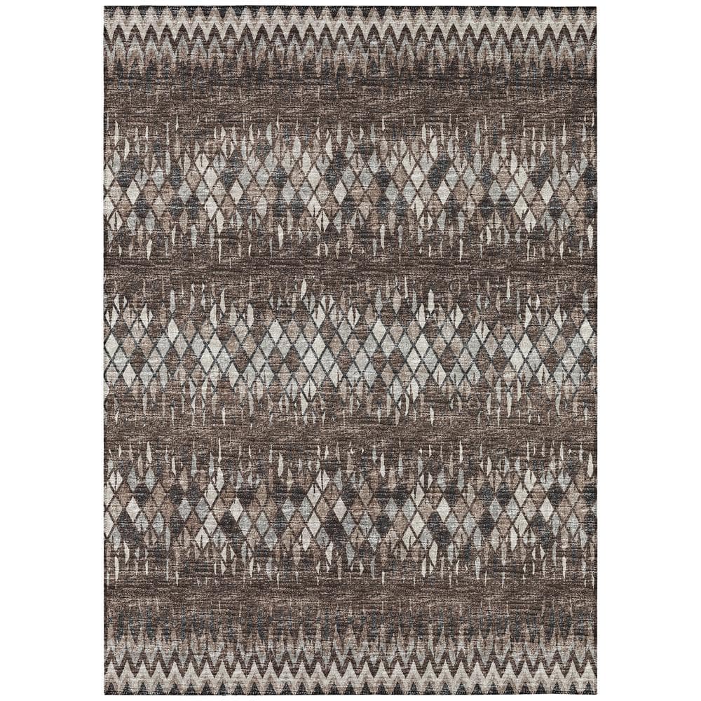 Rylee Brown 8 ft. x 10 ft. Geometric Indoor/Outdoor Area Rug