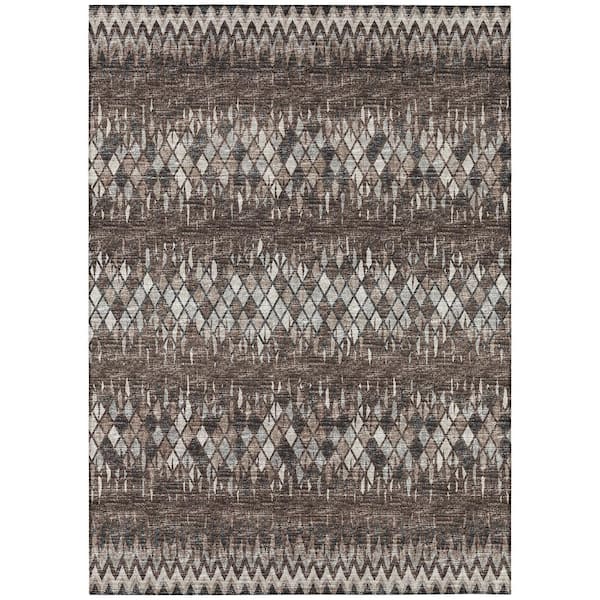 Rylee Brown 8 ft. x 10 ft. Geometric Indoor/Outdoor Area Rug