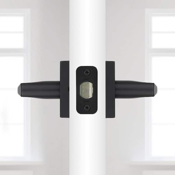 Kwikset Lisbon Square Matte Black Hall/Closet Door Handle