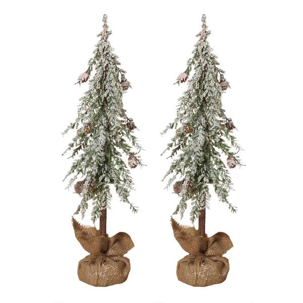 GERSON INTERNATIONAL 24 in. H Snowy Alpine Trees (Set of 2)