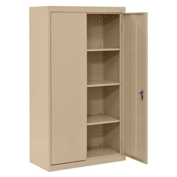 Sandusky System Series 36 in. W x 64 in. H x 18 in. D Tropic Sand Double Door Storage Cabinet with Adjustable Shelves