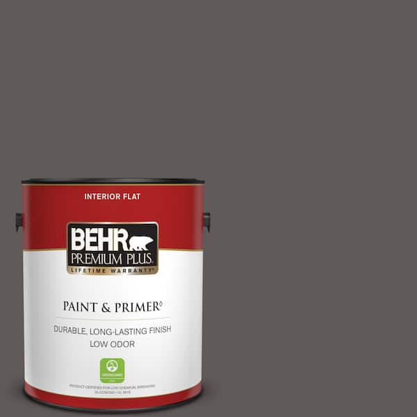 BEHR PREMIUM PLUS 1 gal. #T14-10 Coffee Bar Flat Low Odor Interior Paint & Primer