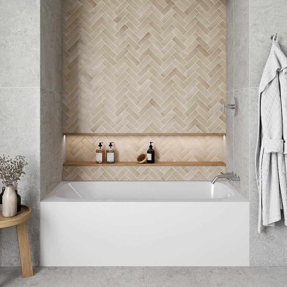 60-Inch Glossy White Acrylic Right-Hand Drain Alcove Bathtub