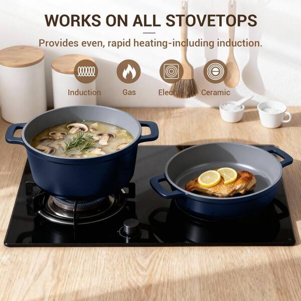 i pot‼ Numhew 8-Piece 4.5 qt. Ceramic Stock Pot with Lid, Cooking Pot Set