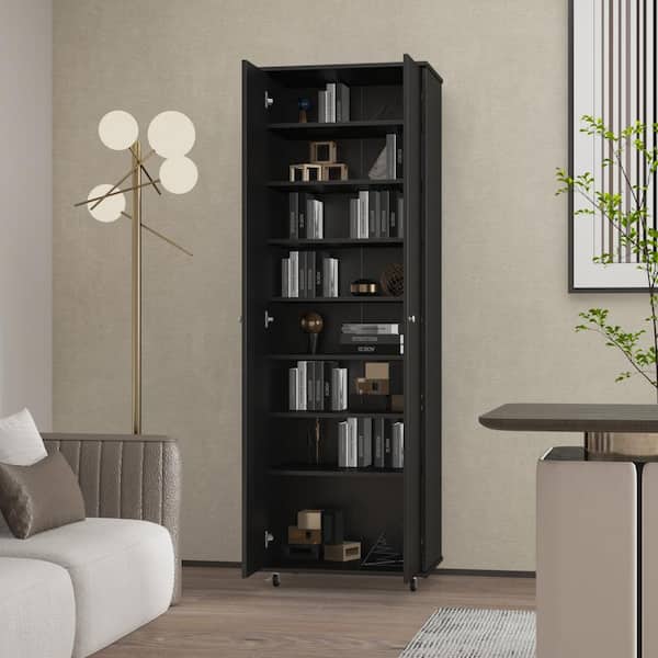 eHemco 2 Tier Storage Shelf Bookcase with 2 Arched Supports, 29 Inches  Height, Black