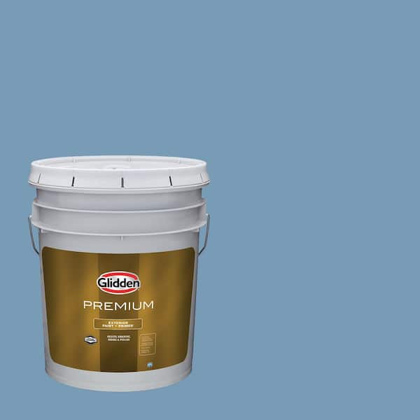 Glidden Premium 5 gal. Walden Pond PPG1159-4 Flat Exterior Latex Paint