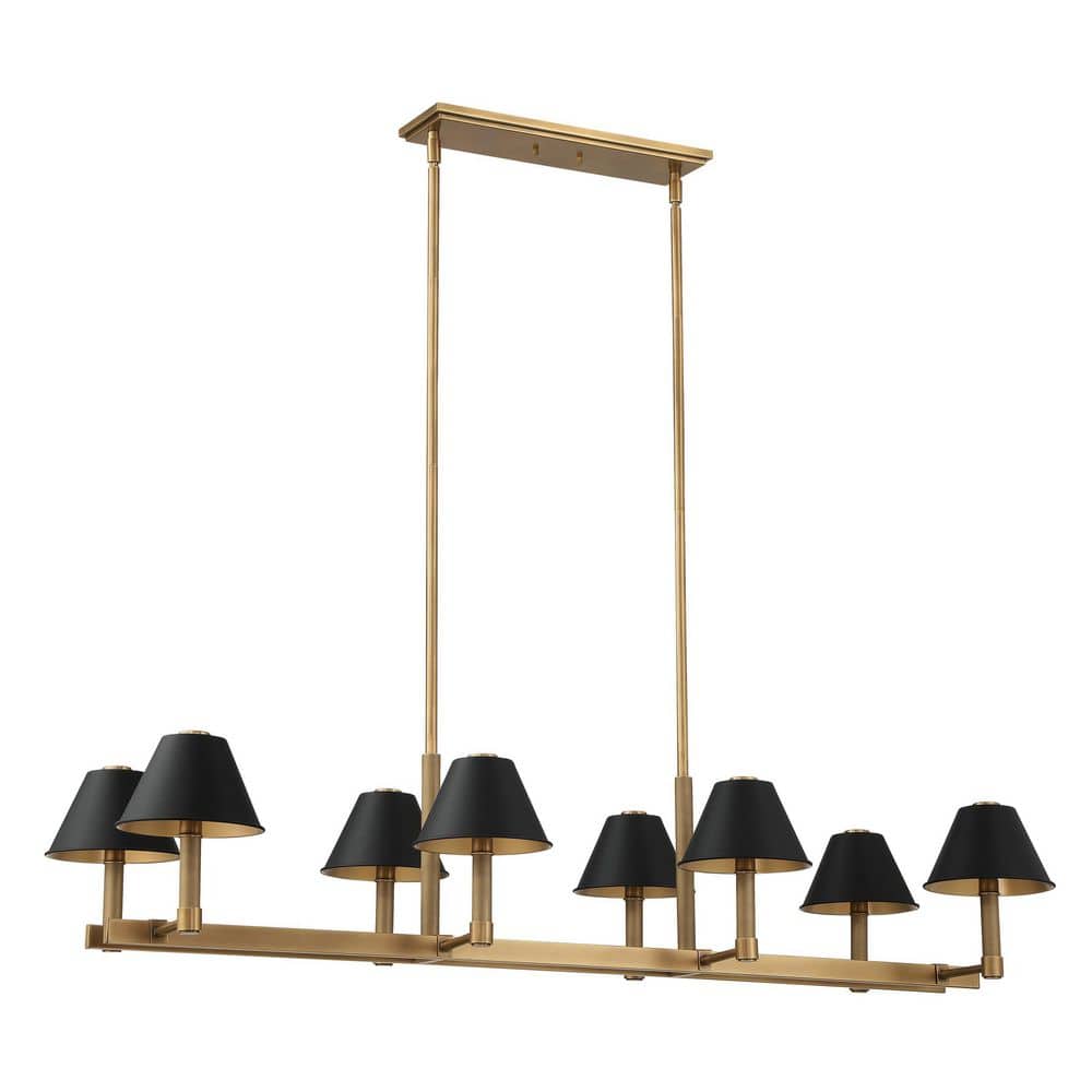 Thesis Mcgill 52-inch 8-light Natural Brass Linear Chandelier with