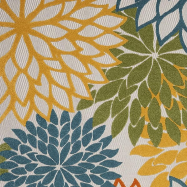Blue, Yellow 10 ft. x 13 ft. Woven Polypropylene Indoor/Outdoor Area Rug
