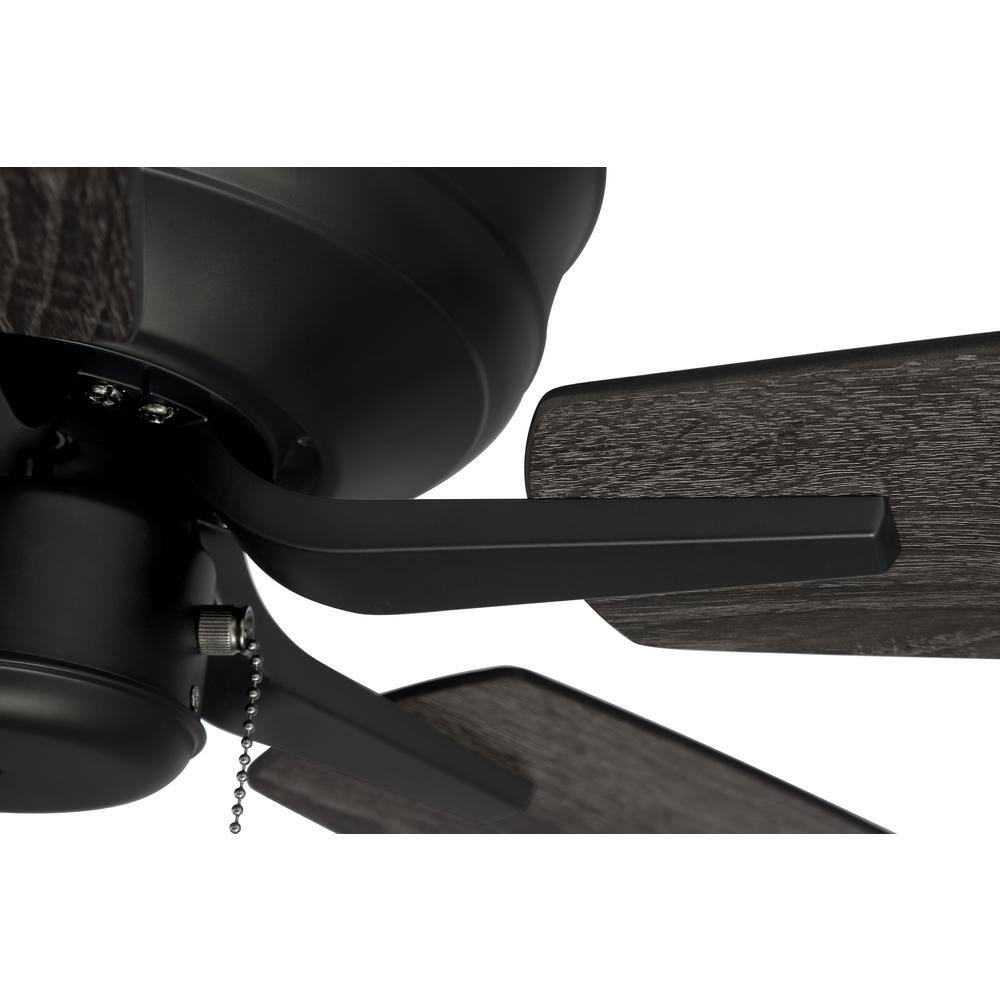 Flat Black 52" Low Profile Ceiling Fan with Reversible Blades