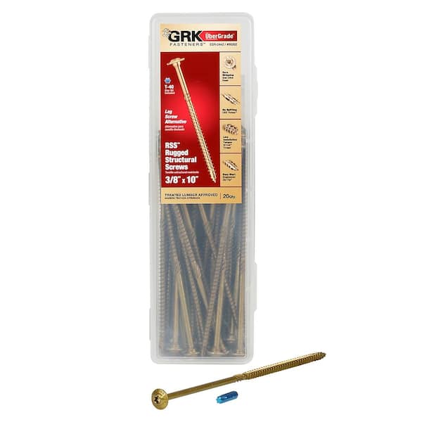 GRK Fasteners 3/8 in. x 10 in. Star Drive Low Profile Washer Head Rugged Structural Wood Screw (20-Pack)