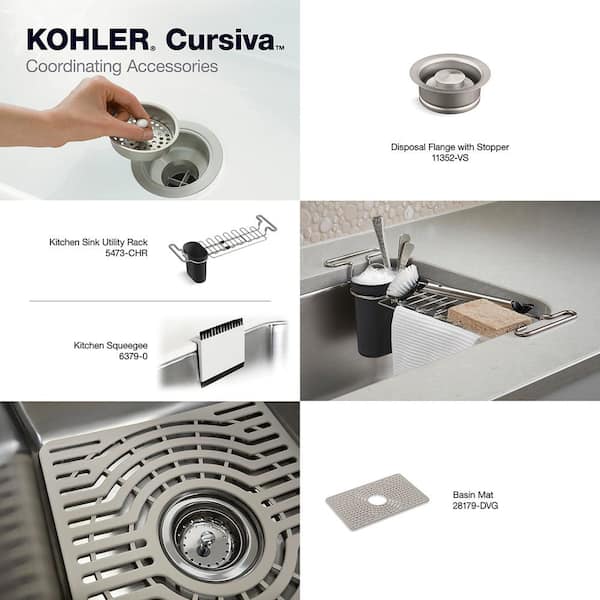 Kohler K-28178-DVG Cursiva Silicone Sink Mat