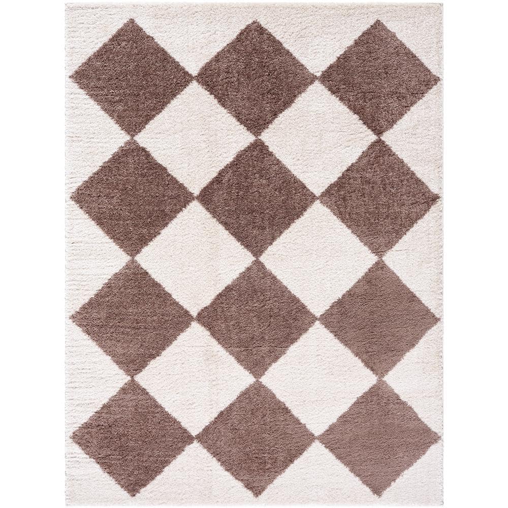 Fossay Shag Brown 7 ft. x 9 ft. Modern Indoor Area Rug price history on PriceWatchPro