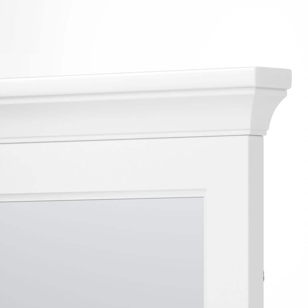 Hollis White Wood 32" x 32" Bathroom Vanity Mirror