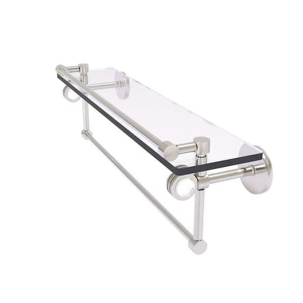 Allied Brass Clearview Satin Nickel 2-Tier Brass Wall Mount Bathroom Shelf Allied Brass Clearview Satin Nickel 2-Tier Brass Wall Mount Bathroom Shelf