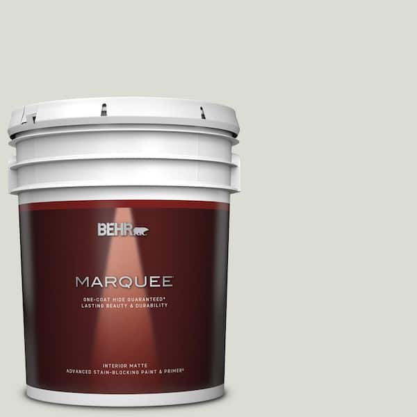 BEHR MARQUEE 5 gal. #BWC-29 Silver Feather Matte Interior Paint & Primer