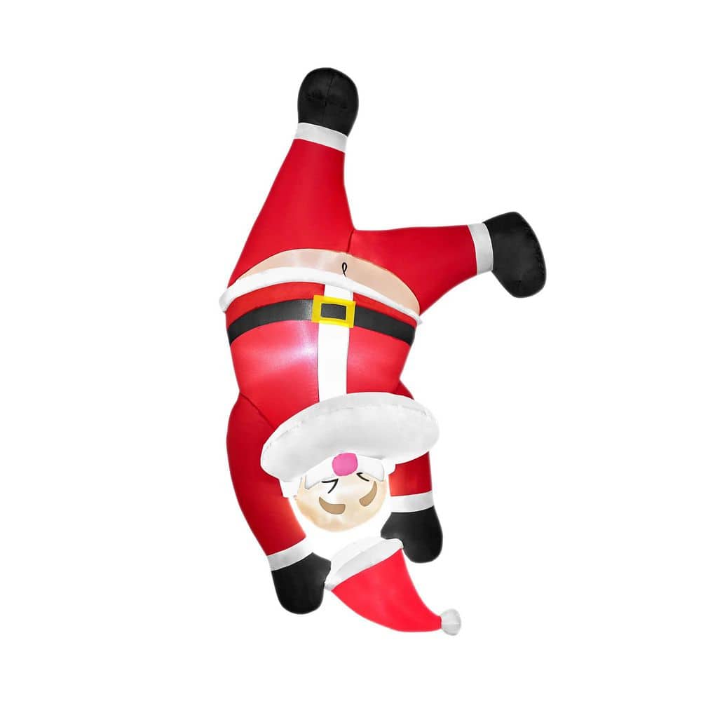 Joyfy 6 ft. Tall Hanging Christmas Santa Inflatables Decoration, Upside ...