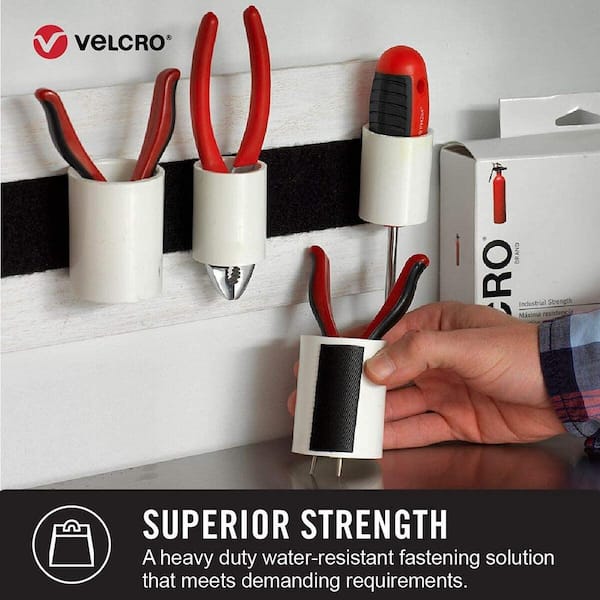 VELCRO Brand Industrial Strength Tape, 4ft x 2in Roll, Black