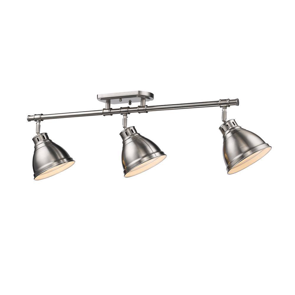 Duncan Silver Metal 3-Light Semi-Flush Mount Fixture